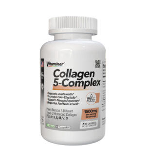 Vitaminer Complexo de Colágeno 5 Tipos I, II, III, V, X 1500mg - 90 Cápsulas
