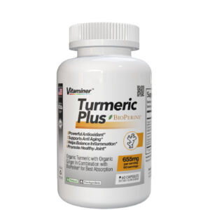 Vitaminer Cúrcuma Orgânica com Gengibre e Bioperine 655mg - 60 Cápsulas